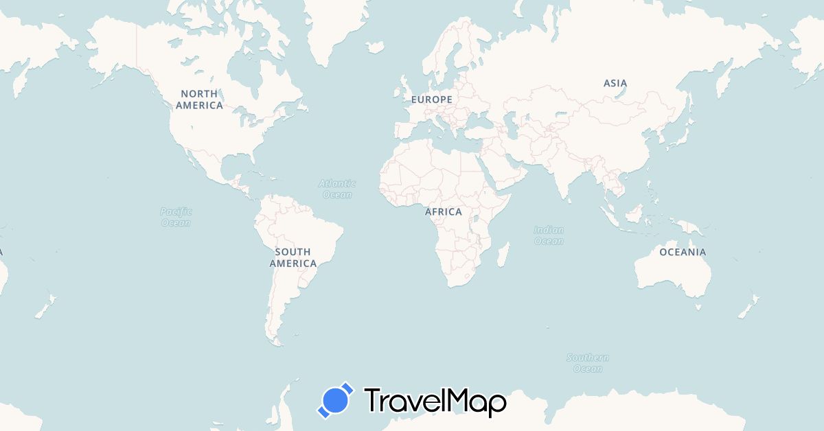 TravelMap itinerary: driving in Burkina Faso, Cape Verde, Spain, France, Gambia, Italy, Montenegro, Nigeria, Senegal, Chad (Africa, Europe)